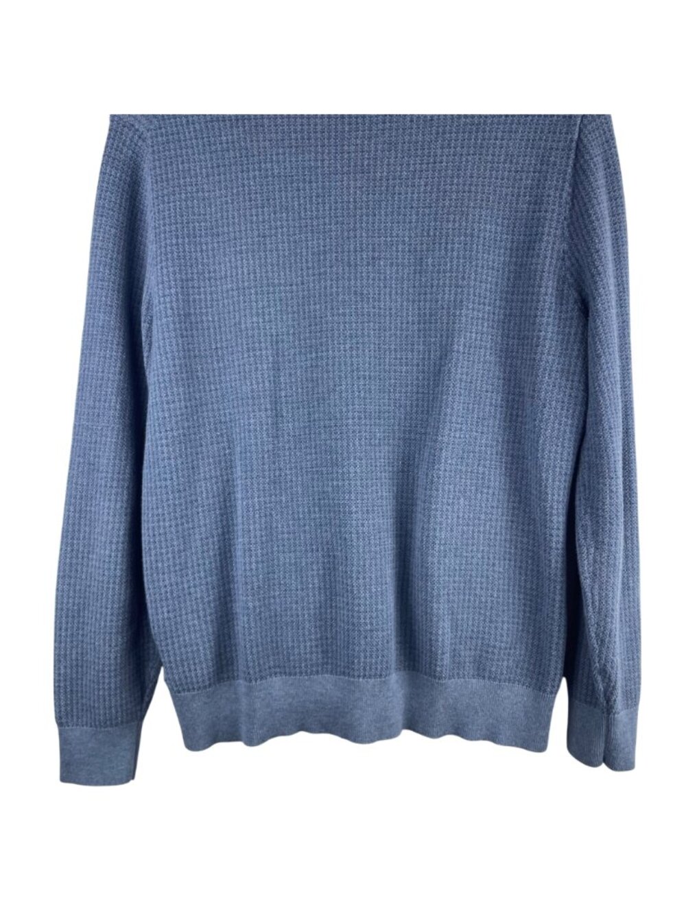 Brooks Brothers Supima Cotton Blue Full-Zip Sweater Medium Waffle Knit Design - Picture 9 of 11